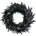 Black Feather Wreath - 14.9'' Halloween Front Door Decor - Variation of Feather Wreath 1