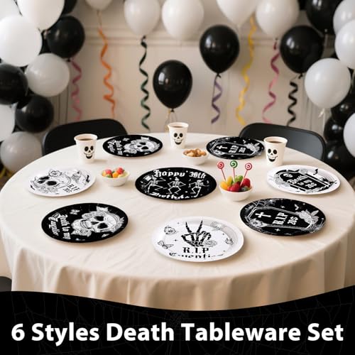 Death to My 20s Gothic Paper Plates - 9 Inch Dark Birthday Party Supplies