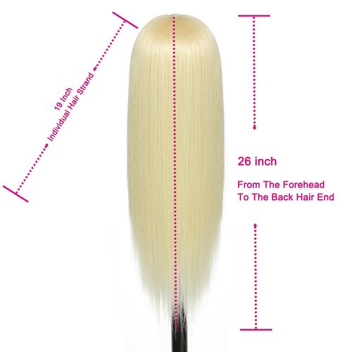 NAYOO Blonde Mannequin Head with Hair and Stand, 60% Real Hair Mannequins to Practice on, Doll Heads for Girls(Makeup)