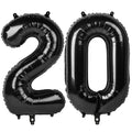 Black Number Balloons 20 for 20th Birthday Party Decorations - 40 Inch