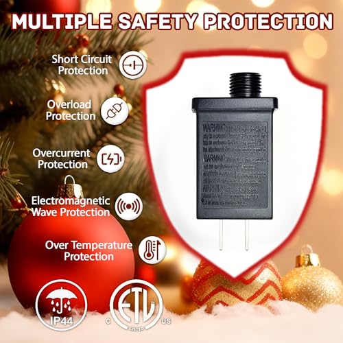 12V 0.75A Class 2 Power Supply Adapter for Halloween & Christmas Decorations - IP44 Waterproof