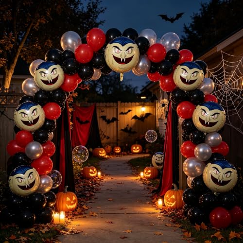 Halloween 4D Vampire Head Foil Balloons - Spooky Party Decorations, 2 Pack