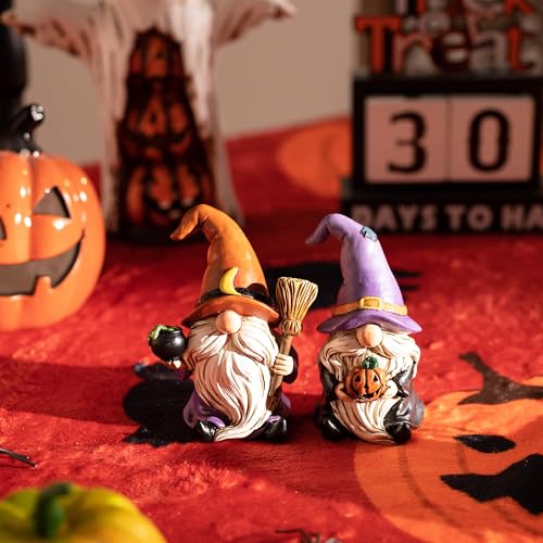 Halloween Gnome Decorations Indoor Set - Cute Witch Hats Pumpkins & Frogs