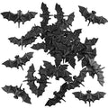 Halloween Plastic Bat Decorations - 30 Small Realistic Black Bats for Spooky Party Atmosphere