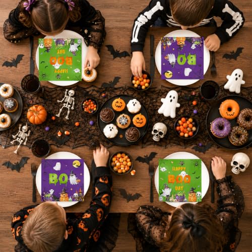 Halloween Ghost Paper Napkins - 50 Pack Cute Boo Ghost Party Decor