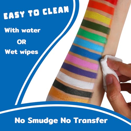 Water-Based Face & Body Paint Set - 10 Colors, 30ml Each, Safe Hypoallergenic
