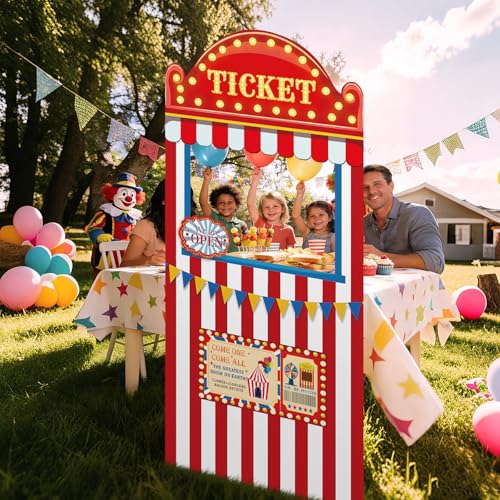 5.6Ft Carnival Ticket Booth Photo Prop Standup - Halloween Decorations