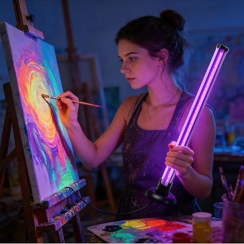15W Desktop Black Light with Stand - 385–400nm UV LED for Party & Decoration