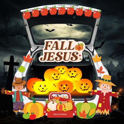 Halloween Trunk or Treat Car Decorations Kit - Fall of Jesus Pumpkin Variation