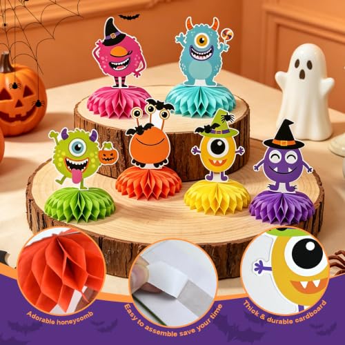Halloween Honeycomb Centerpieces - Spooky Monster & Ghost Party Decor - 12 Pack - Variations of THIS listing