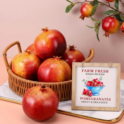 Norme 7 Pcs Fall Artificial Pomegranate Decoration Set for Centerpiece & Farmhouse