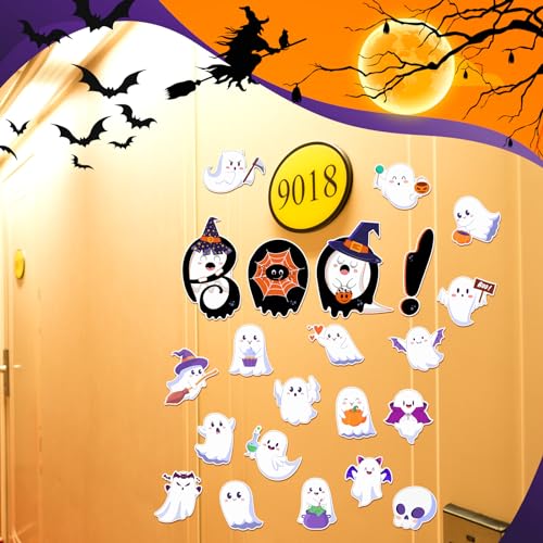 Halloween Ghost Magnets - 22 Pack Car Garage Door Fridge Decor - Variation of Ghost