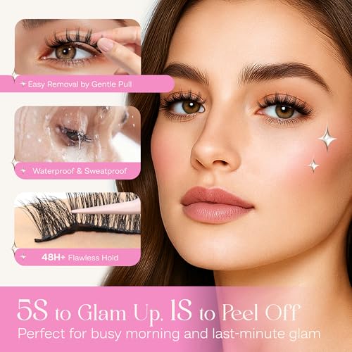 Self Adhesive Eyelashes - Natural Look Spiky Manga Reusable False Lashes A21