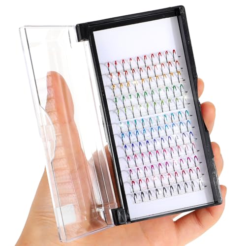 Laser Colorful Glitter Lash Extensions - 120 Pcs Multi-Color Individual Clusters for DIY & Professional Makeup