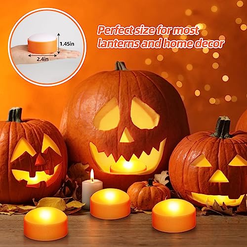6 Pack LED Flameless Jack-O-Lanterns with Remote Control & Timer - Safe Halloween Decor