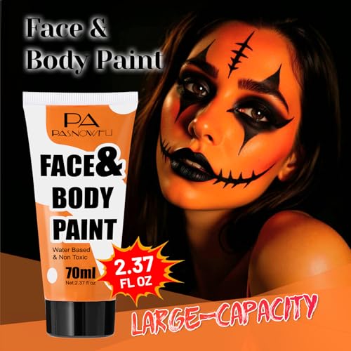 Orange Face Paint 70ml Water-Based Body Makeup for Halloween & SFX - Variation of THIS listing