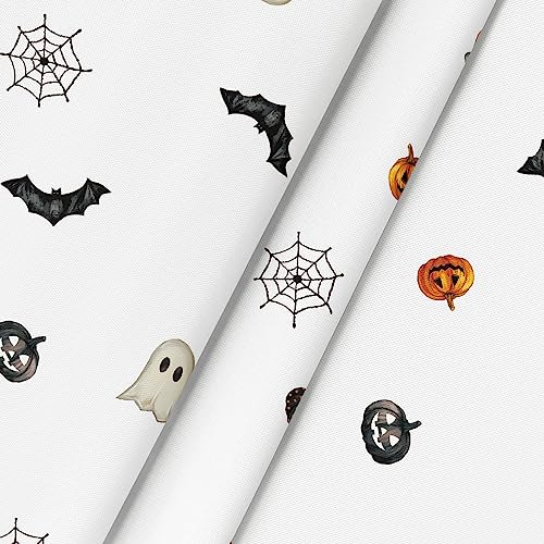Round Halloween Tablecloth 70x70 Inch Ghost Pumpkin Orange Festive Decor