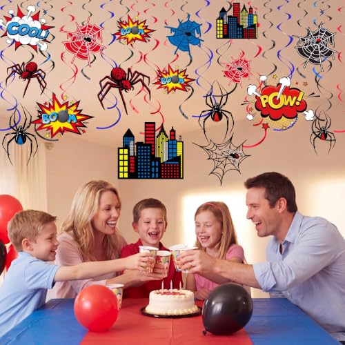 Spider Birthday Hanging Swirl Decorations - 30 Pcs, Web & Web Cutouts - Variation of THIS listing