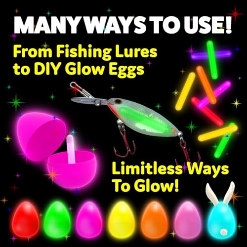 Mini Glow Sticks 100 Pack - Neon Light Party Favors for Easter, Weddings, Kids, Pool