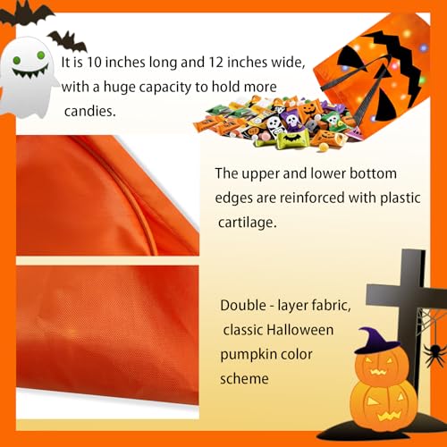 6 Pack LED Light Up Halloween Candy Buckets with Pumpkin Design