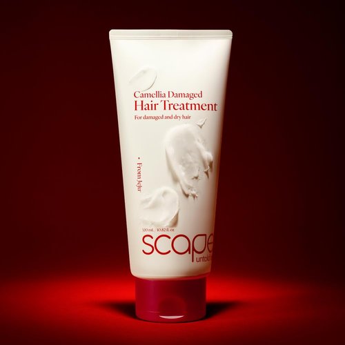 SCAPES UNTOLD BEAUTY Camellia Damaged Hair Treatment 320ml/10.82 fl.oz | Deep Repair Conditioner for Dry & Damaged Hair with Jeju Camellia Oil & Hydrolyzed Keratin | Protein-Enriched, Moisturizing