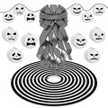 Christmas Decorations Set with Tree Skirt, Topper Bow & Wooden Ornaments