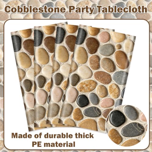 Stone Rock Party Tablecloth Set - Medieval Halloween Birthday Decorations
