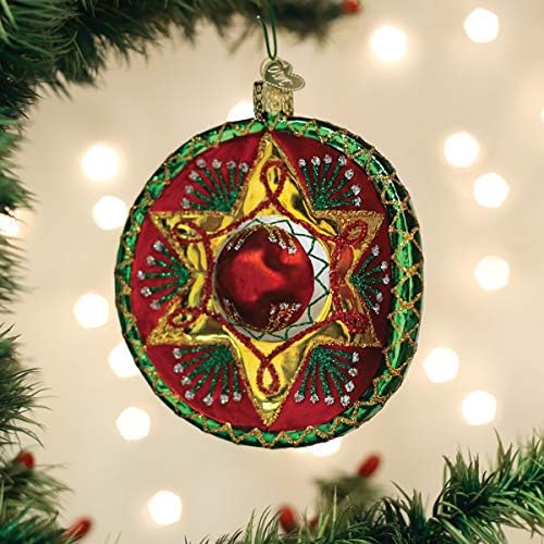 Christmas Glass Ornament - Hand-Painted Sombrero Holiday Decoration