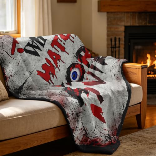 Horror Movie Gifts for Women Halloween Throw Blanket 50x60in - Grey