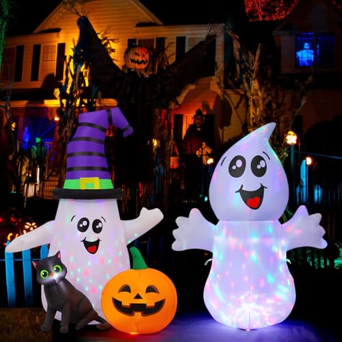 5 Ft Halloween Inflatable Ghost Decoration with LED Lights for Outdoor Yard