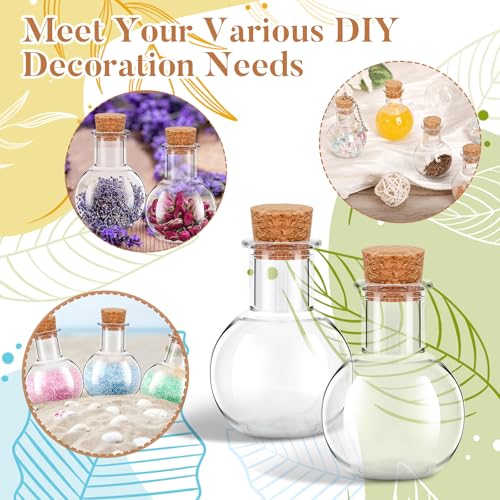 20 Pack Mini Plastic Bottles with Corks - Clear Small DIY Craft Bottles for Parties