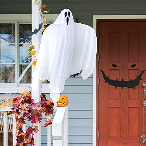 Halloween Hanging Ghost Decorations Set - Outdoor Yard Lawn Halloween Decor for Garden and Patio
