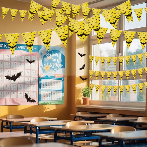 Pre Strung Bat Banner - 5 Cartoon Party Decorations for Celebrations