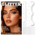Multi-Style Silver Glitter Freckles Face Tattoos & Gems Set - 30PCS