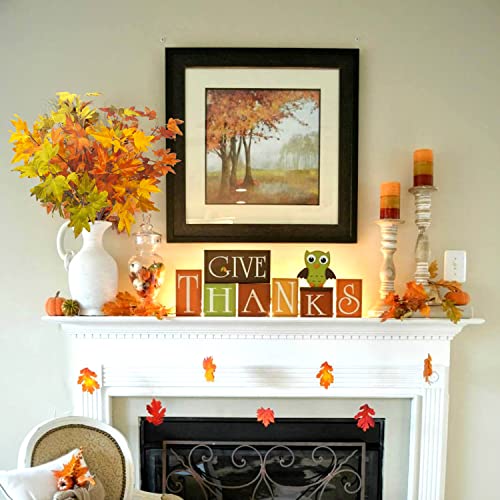 Artificial Maple Leaves Branches 6-Pack Fall Decor Mix for Thanksgiving & Halloween