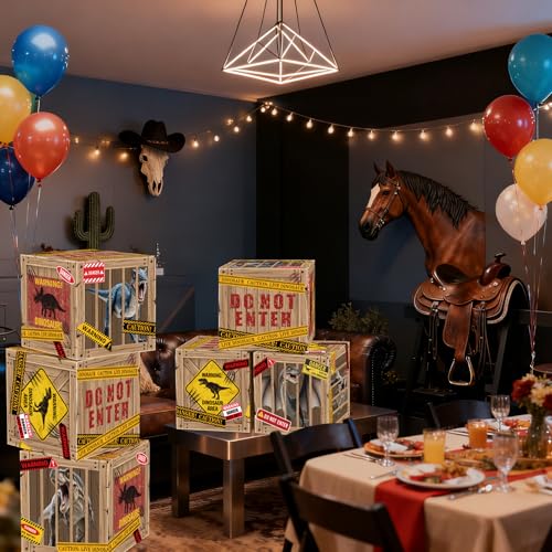 Halloween Dinosaur Party Decoration Boxes Set - 12x12 Inches, 6 Pieces