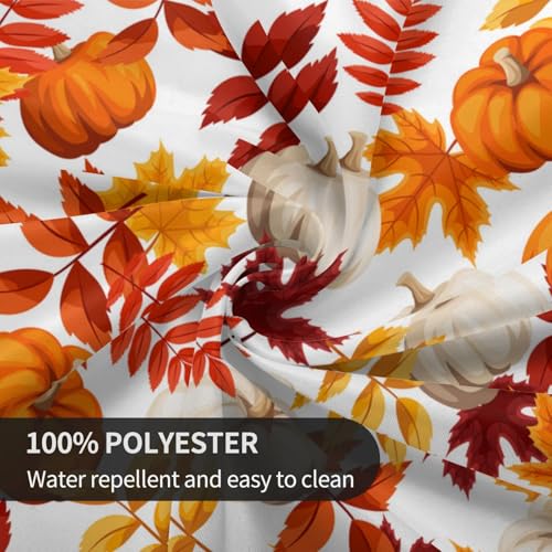 Fall Maple Leaf Tablecloth 60 Inch Round Harvest Autumn Pumpkin Decor