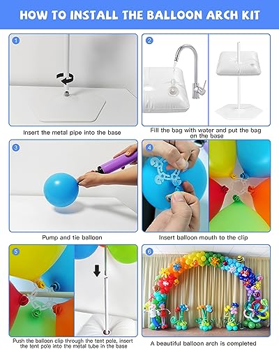 Adjustable Balloon Arch Stand Kit 10x7.5FT for Party Decorations