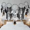 Black 5 Pack Dream Catchers Boho Wall Decor Moon Sun Set - Handcrafted