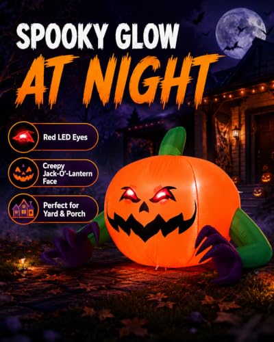 Halloween Inflatable Pumpkin Decor 4.5FT Outdoor Blow-up Lawn Decoration