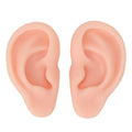 Dioche 1 Pair Silicone Ear Model Piercing Practice Model Silicone Ear Model Ear Body Part Kit for Earrings Display Ear Piercing Exercise (Light Skin Color)