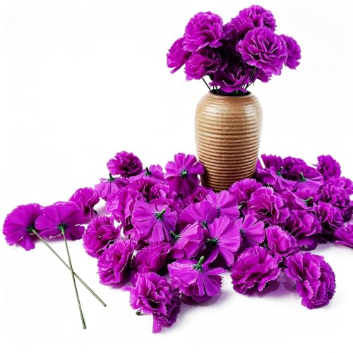 Artificial Marigold Flowers with Stems - Purple 101PCS Festival Decor