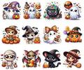 Halloween Refrigerator Magnets Set - 12 Pcs Ghost Pumpkin Bats Witches Black Cat Halloween Decor