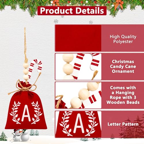 Personalised Red Monogram Christmas Ornament Bag - Letter L Holiday Decor