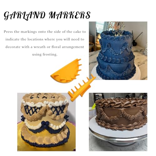 Cake Arch Guide Tools Set for 4-12 Inch Cakes - Ruffle Piping Decorating Guide - Yellow, Variation A