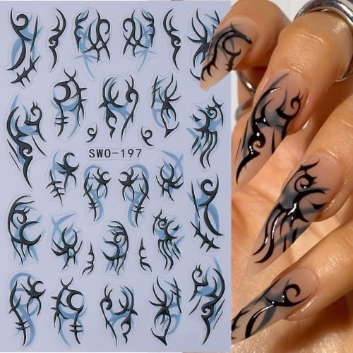 Halloween Ghost Pumpkin Nail Art Stickers 10PCS Self-Adhesive Gothic Halloween Design