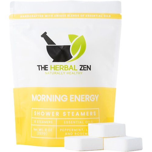 Morning Energy Shower Steamers Aromatherapy for Energy - USA Made Valentines Day Gift for Her and Him - Peppermint & Lemon Shower Bomb Tablets – Soothing Natural Essential Oils (10 Pack)