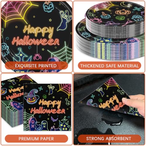 Halloween Paper Plates and Napkins Party Supplies Set - Serves 60