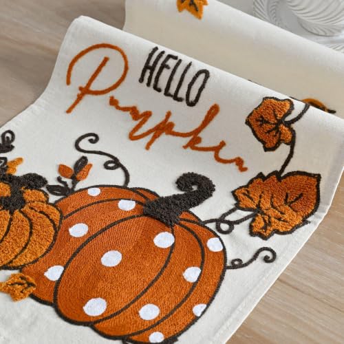 3D Chain Embroidery Table Runner 13x72 Inch for Dining Decor