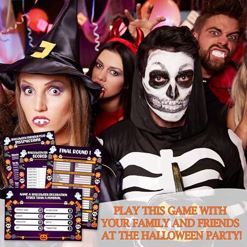 Halloween Feud Game Cards Hunting House Edition for Parties - 12 Pack